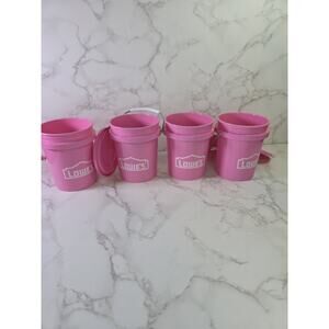 Set of 4!! Lowe’s mini PINK bucket with Lid viral NEW Fast Ship